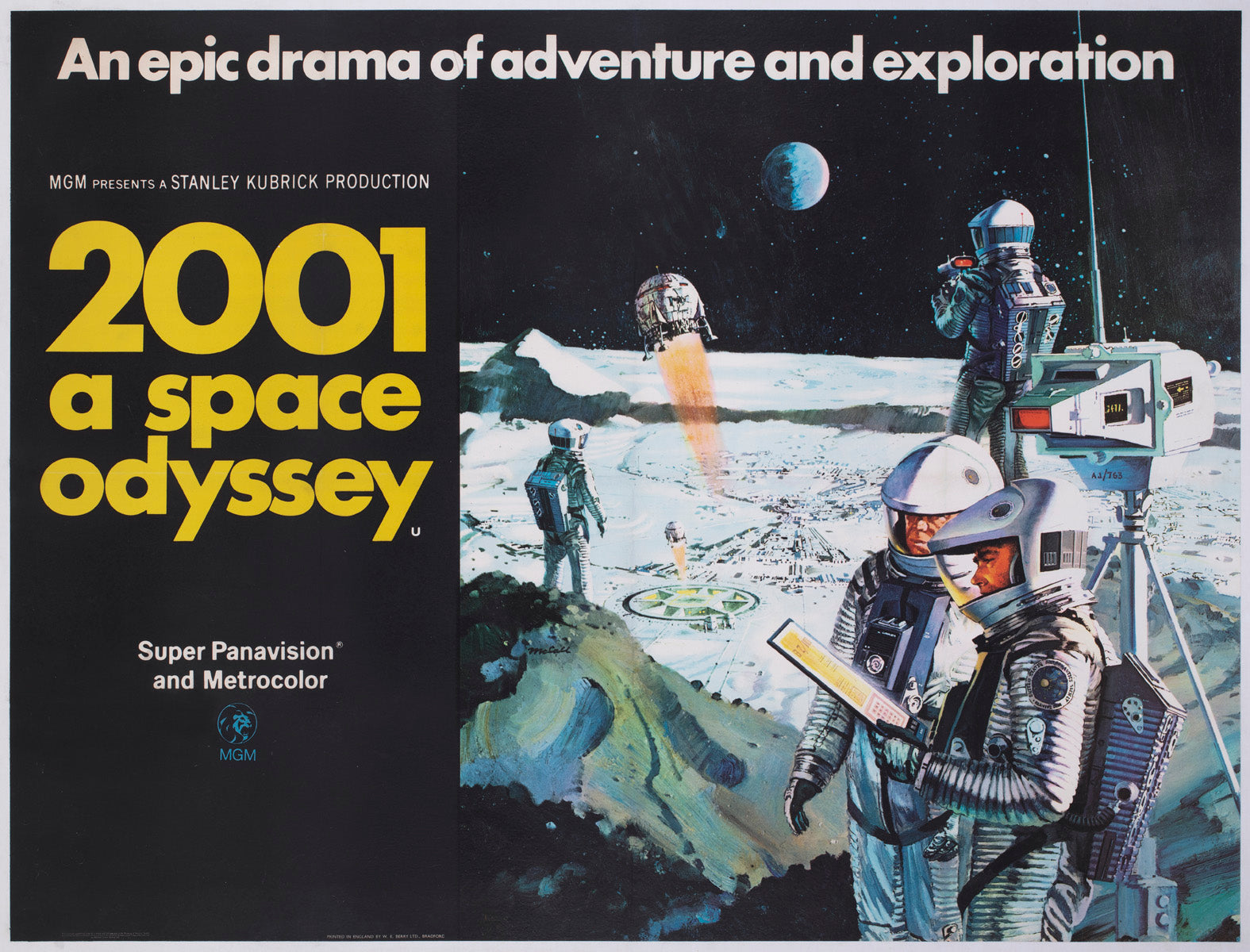 2001 A Space Odyssey 1968 UK Quad Poster Film Movie Style B Bob McCall