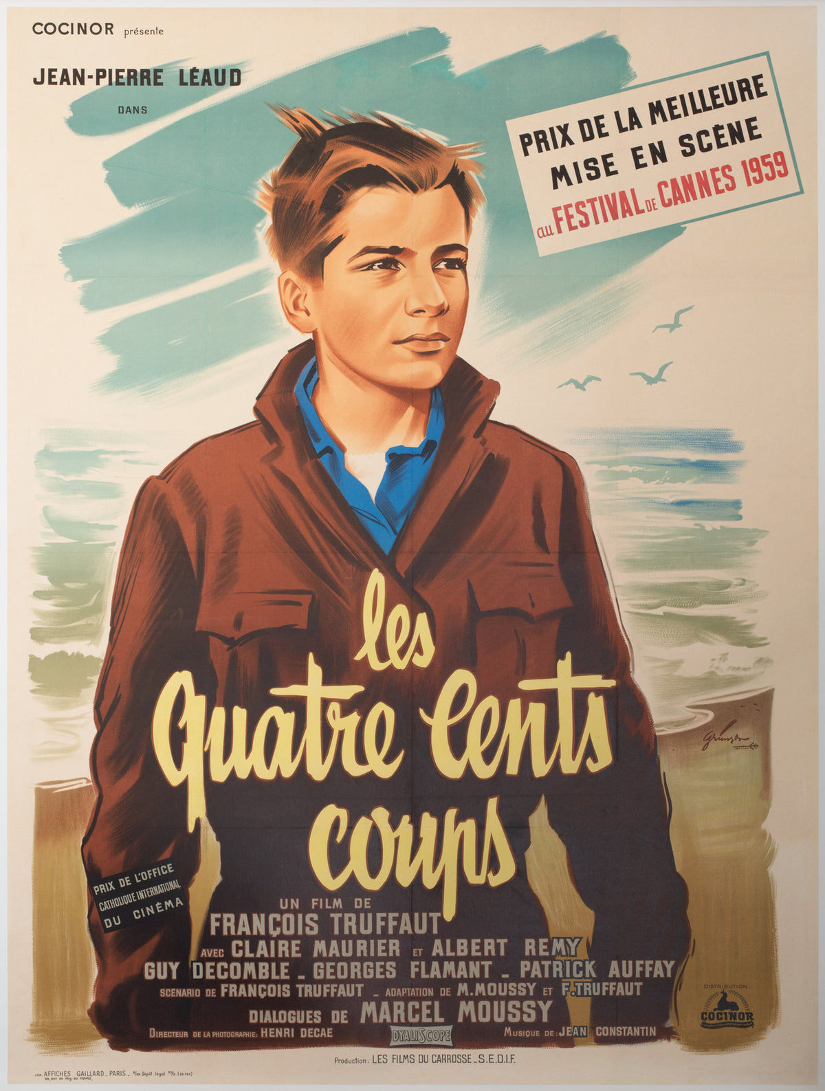 The 400 Blows 1959 French Grande Film Movie Poster, Boris Grinsson