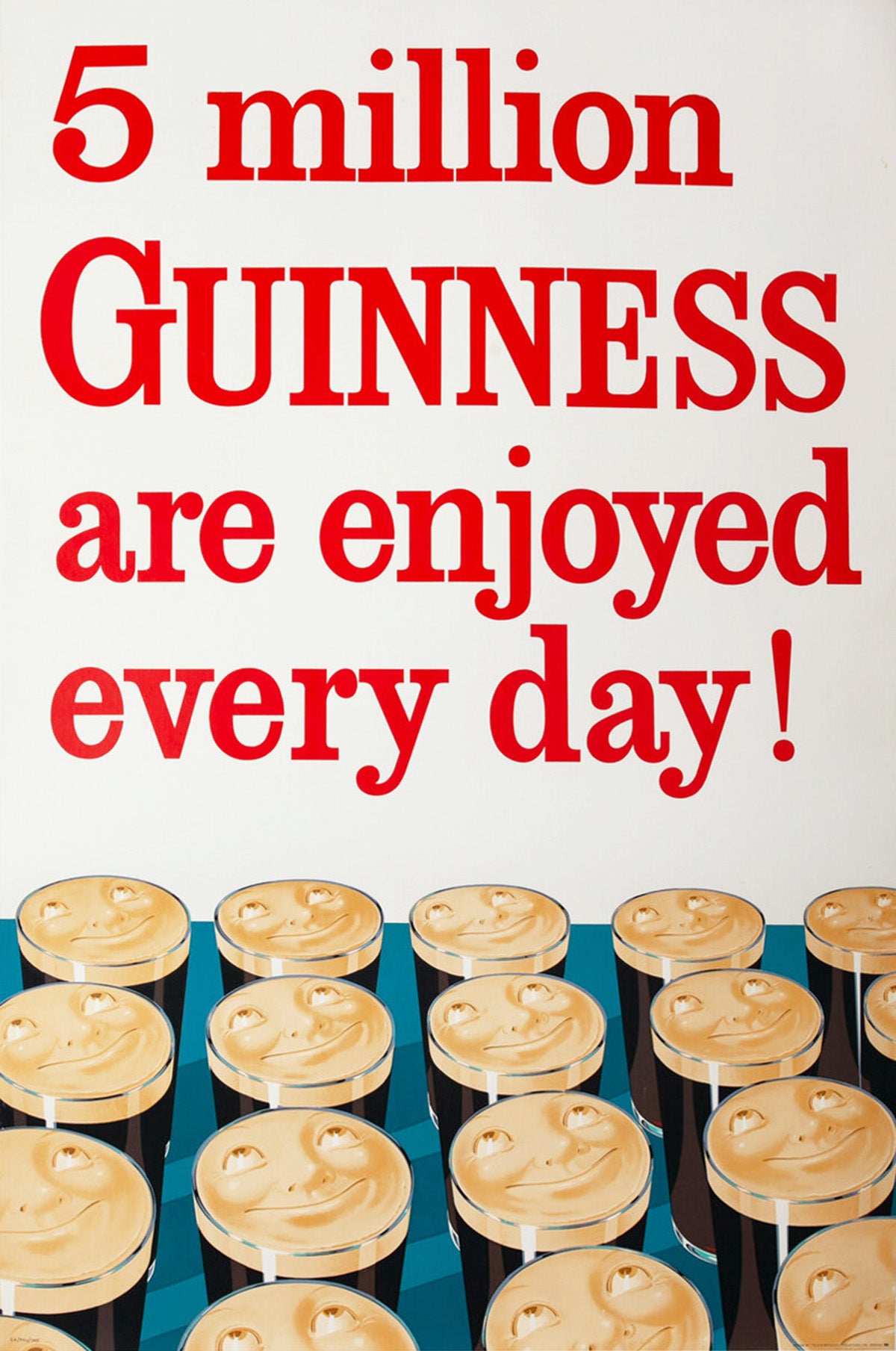 5 Million Guinness c1950s British Advertising Poster