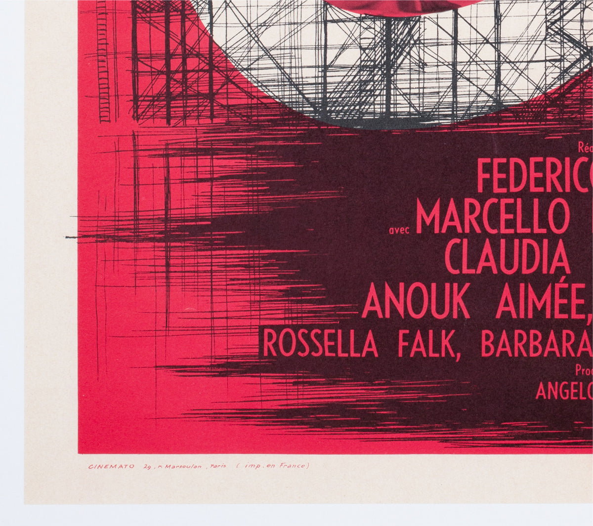 8 1/2 1963 French Moyenne Film Poster - detail