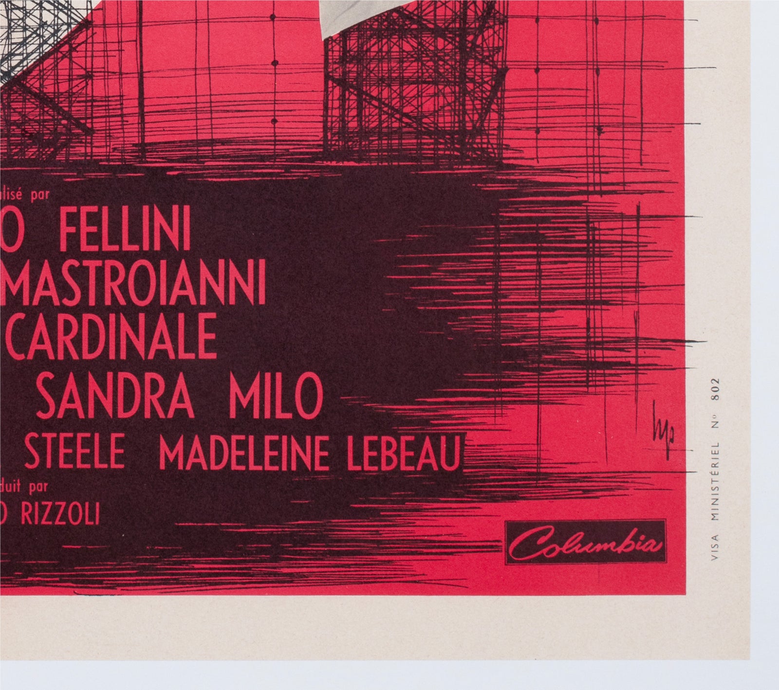 8 1/2 1963 French Moyenne Film Poster - detail