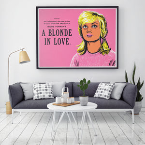 a blonde in love 1965 uk quad academy cinema film movie poster peter strausfeld