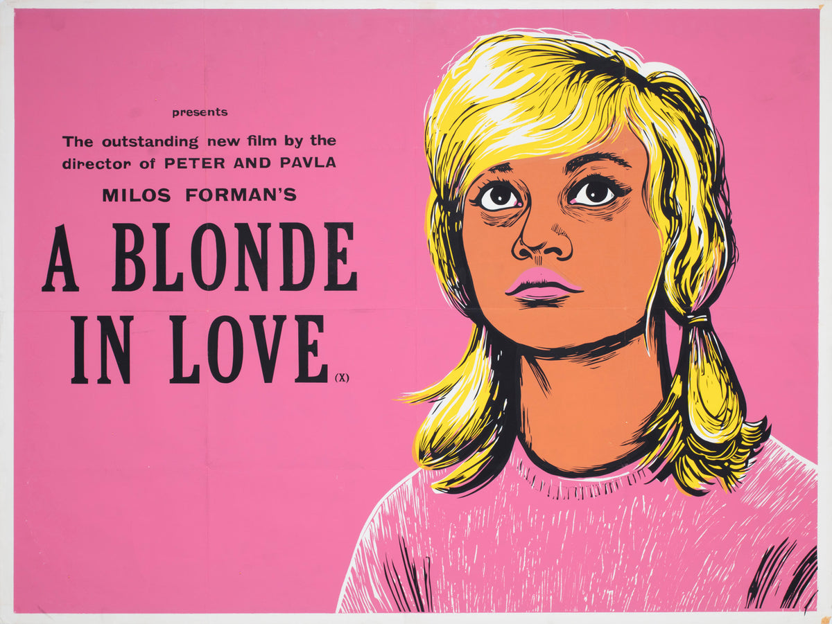 a blonde in love 1965 uk quad academy cinema film movie poster peter strausfeld