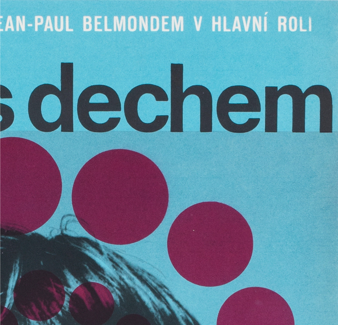 a bout de souffle 1966 czech a3 film movie poster jiri hilmar - detail