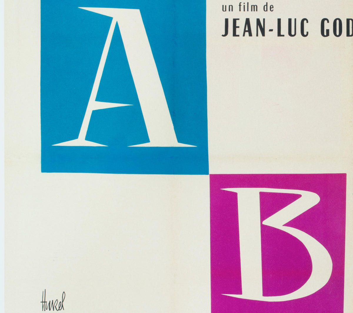 A Bout de Souffle 1960 French Grande FIlm Movie Poster, Clement Hurel - detail