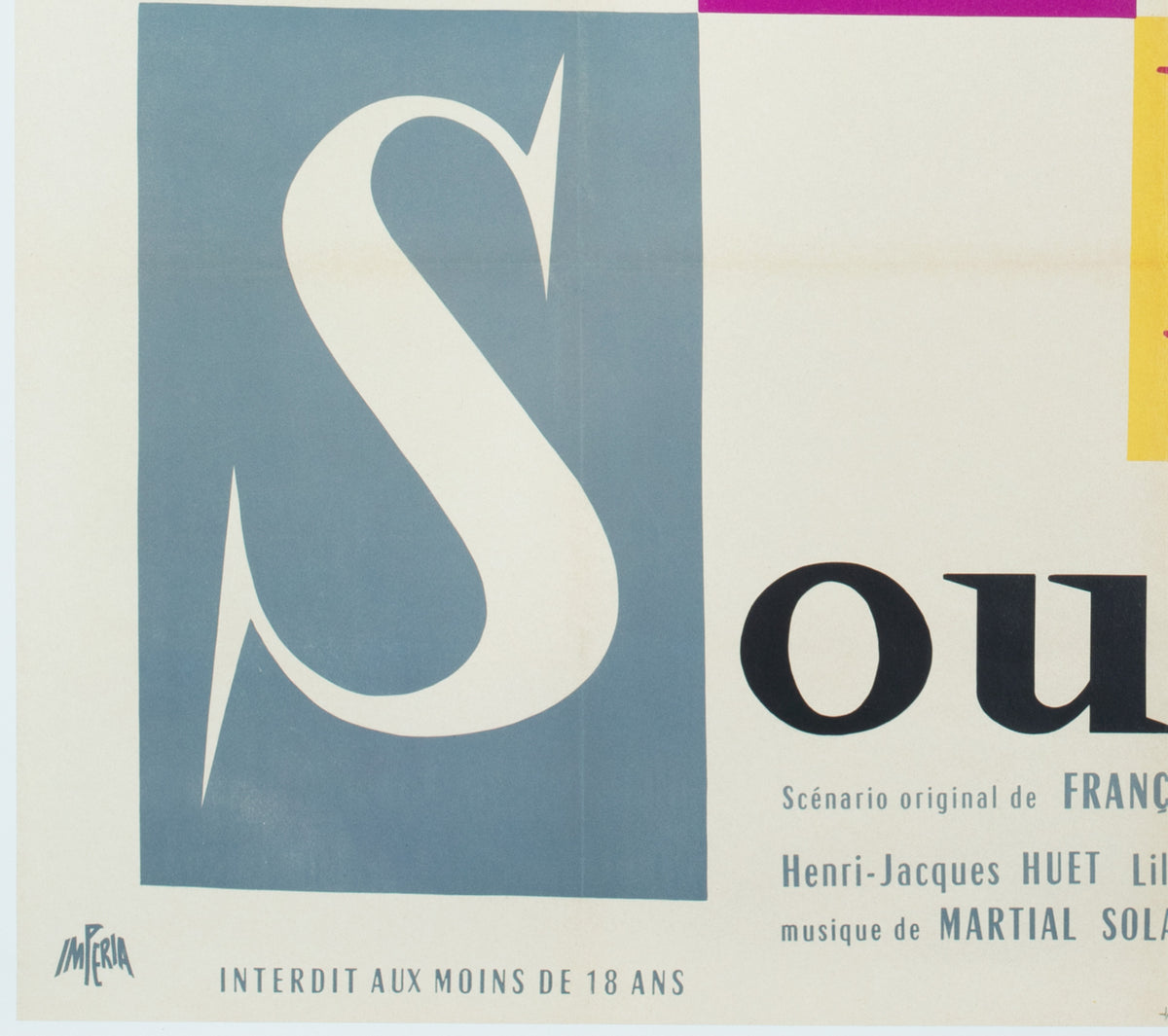 A Bout de Souffle 1960 French Grande FIlm Movie Poster, Clement Hurel - detail
