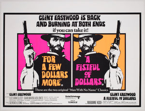 A Fistful of Dollars / For a Few Dollars More R1969 UK Quad Double Bill Film Movie Poster