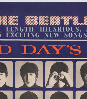 A Hard Day's Night 1964 UK Quad Film Movie Poster, The Beatles - detail