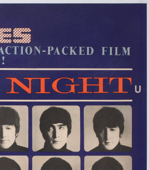 A Hard Day's Night 1964 UK Quad Film Movie Poster, The Beatles - detail