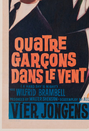 A Hard Day's Night 1964 Belgium Film Movie Poster - detail