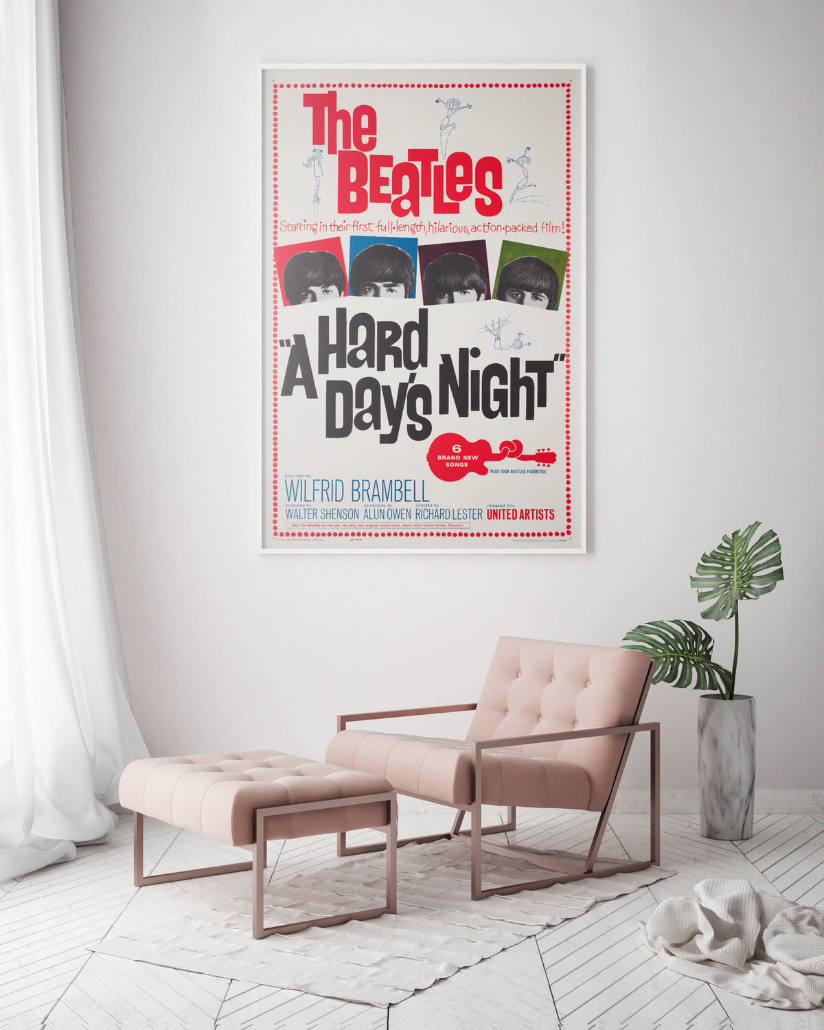 A Hard Day's Night 1964 US 1 Sheet Film Movie Poster, Joseph Caroff