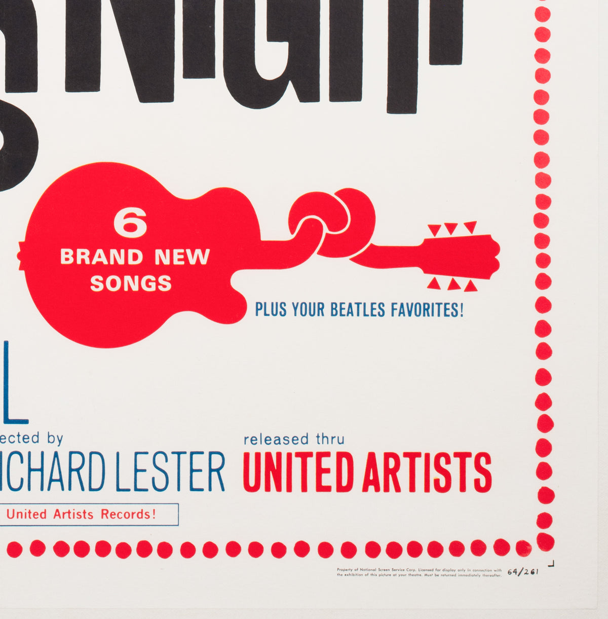 A Hard Day's Night 1964 US 1 Sheet Film Movie Poster, Joseph Caroff - detail