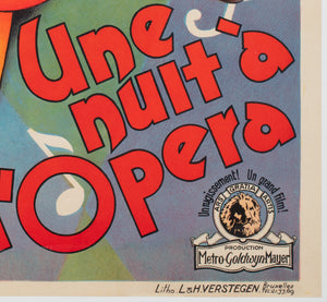 A Night At The Opera 1936 Belgian Film Movie Poster - detail