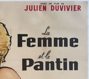A Woman Like Satan 1958 French Grande Film Movie Poster, Yves Thos - detail