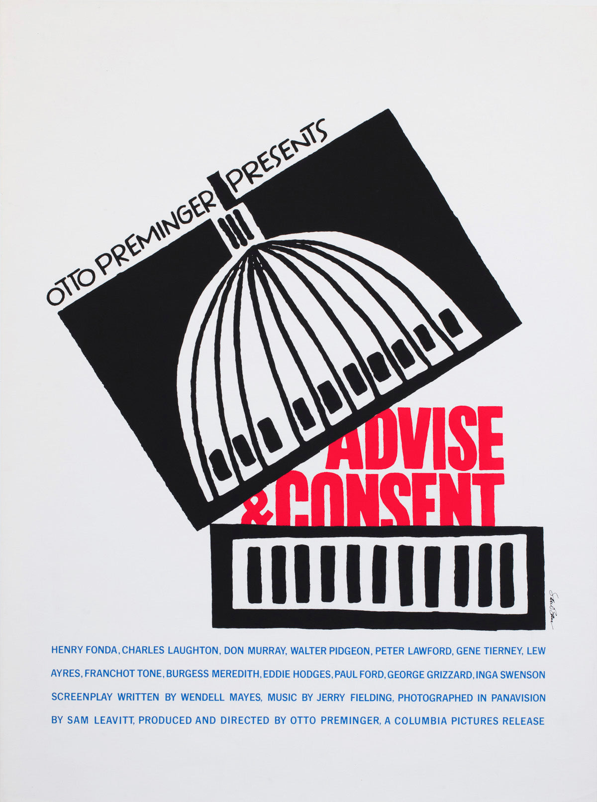 Advise and Consent c1962 Limited Edition US Silkscreen Film Movie Poster, Saul Bass