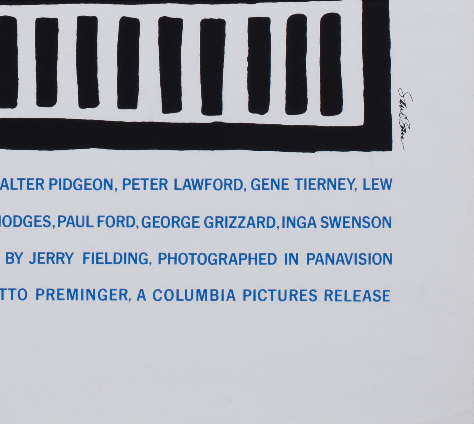 Advise and Consent c1962 Limited Edition US Silkscreen Film Movie Poster, Saul Bass - detail