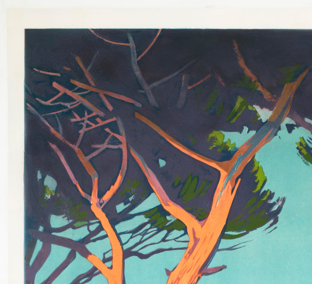 Agay 1928 PLM French Railway Travel Advertising Poster Roger Borders - detail