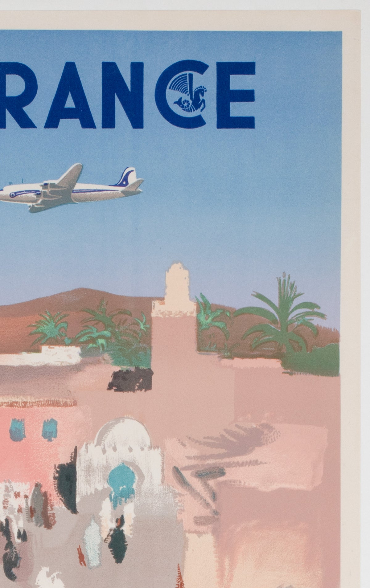 Air France Afrique Du Nord  1950 Travel Airline Advertising Poster, Jean Even - detail