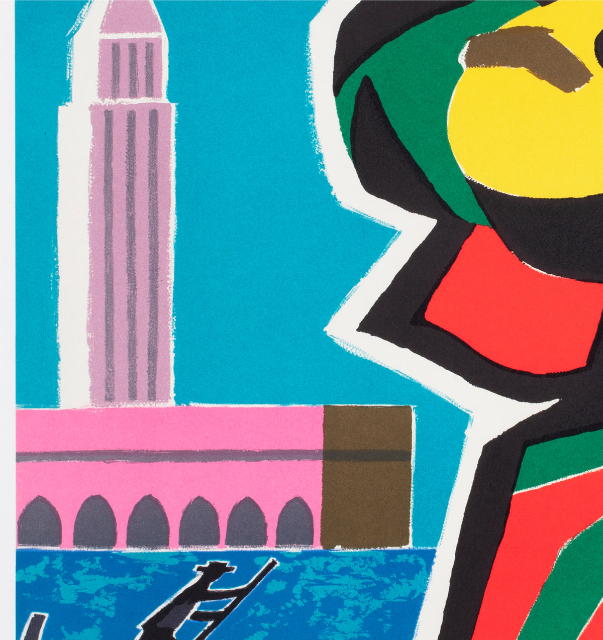 Air France Italy 1960s Airline Travel Advertising Poster Guy Georget - detail