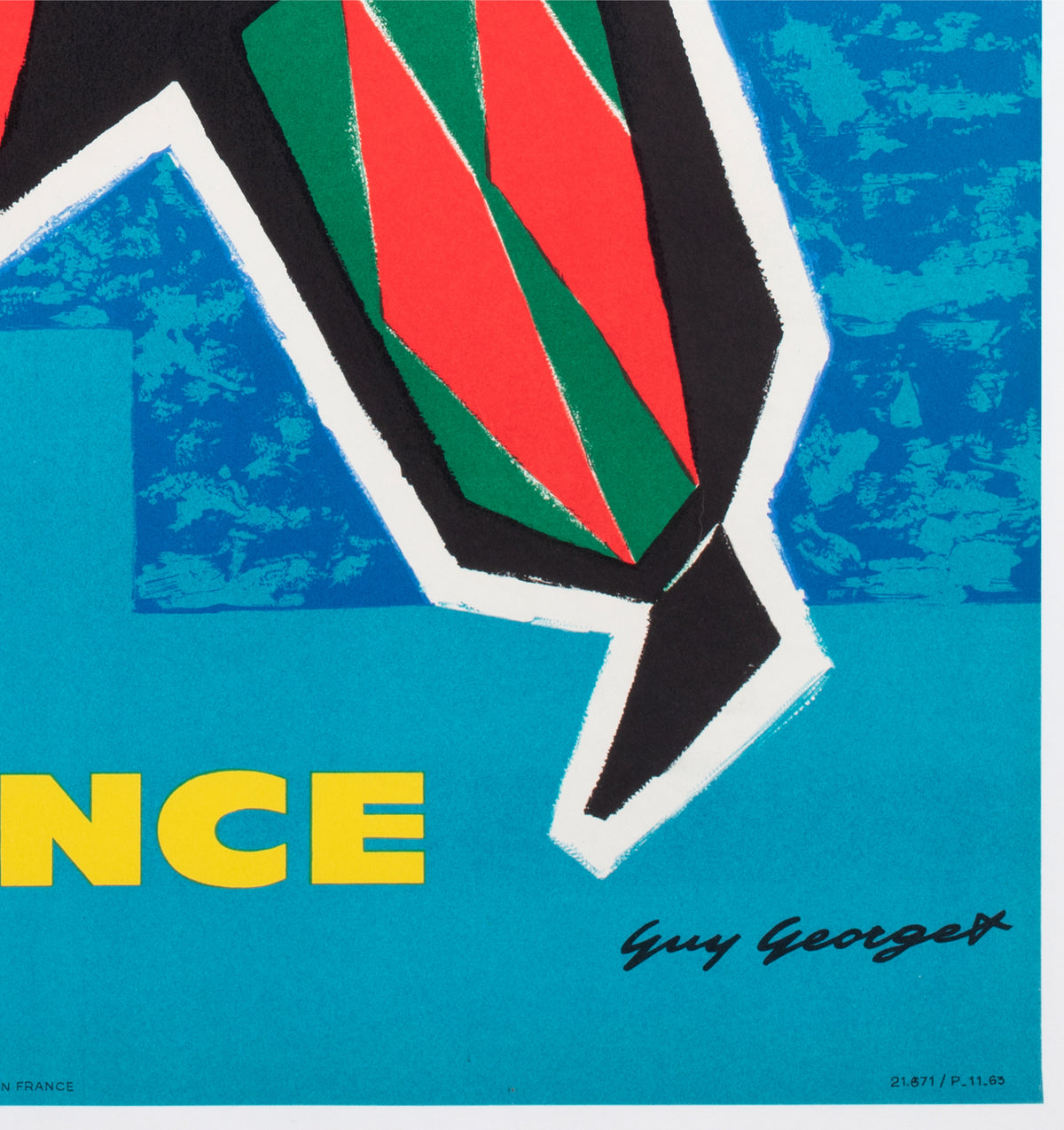 Air France Italy 1960s Airline Travel Advertising Poster Guy Georget - detail