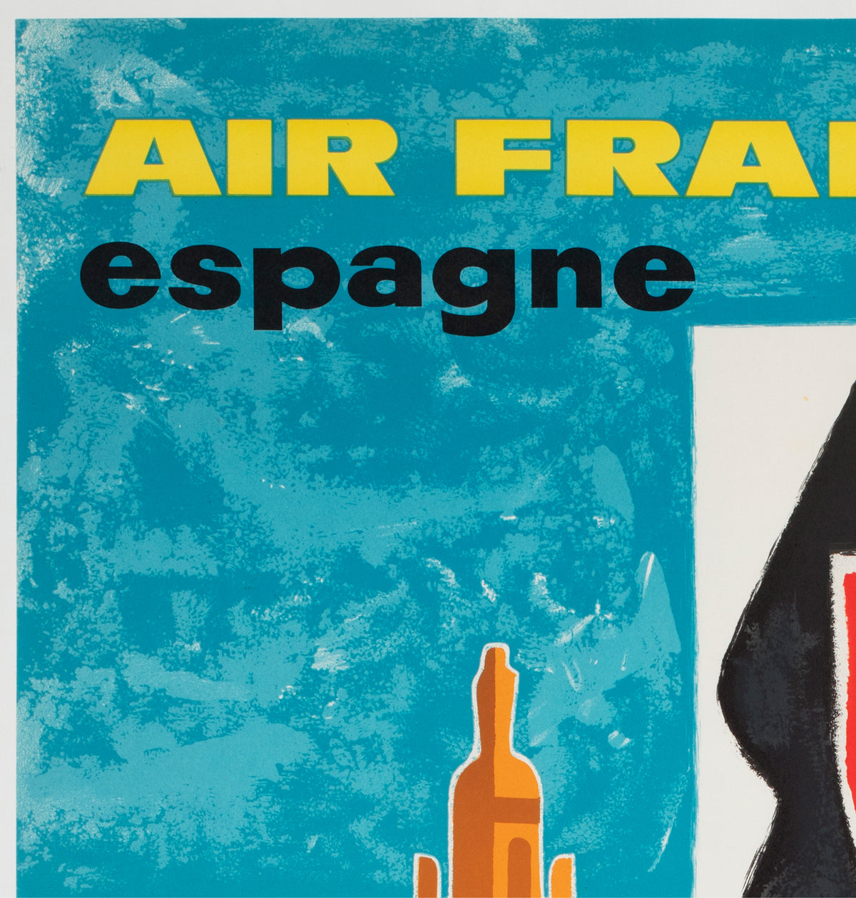 Air France Spain 1960s Airline Travel Advertising Poster Guy Georget - detail
