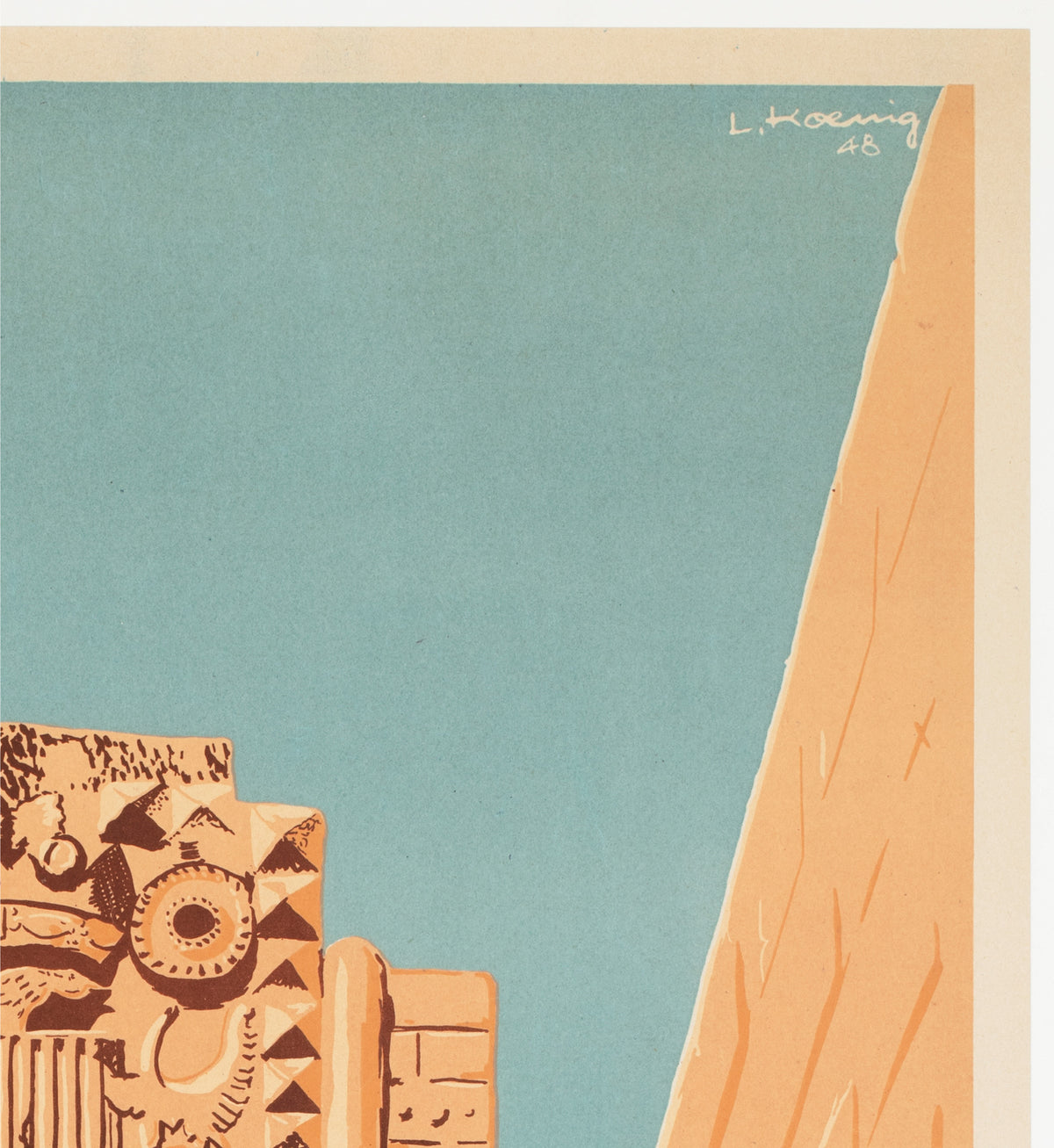 Algeria 1948 ORAN Travel Advertising Poster Travel Poster Koenig - detail