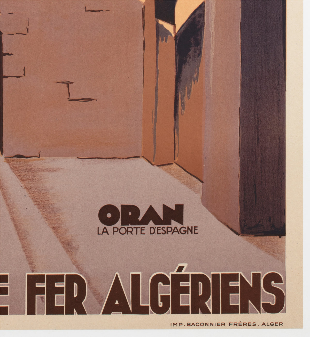 Algeria 1948 ORAN Travel Advertising Poster Travel Poster Koenig - detail