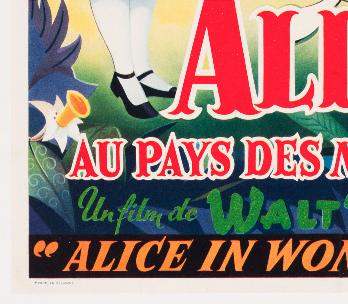 Alice in Wonderland 1951 Belgian Film Poster - detail