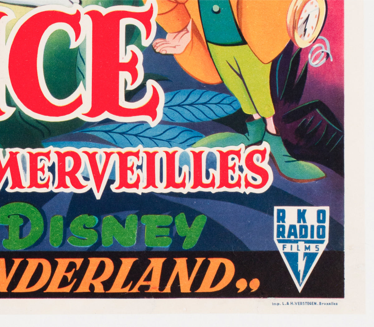 Alice in Wonderland 1951 Belgian Film Poster - detail