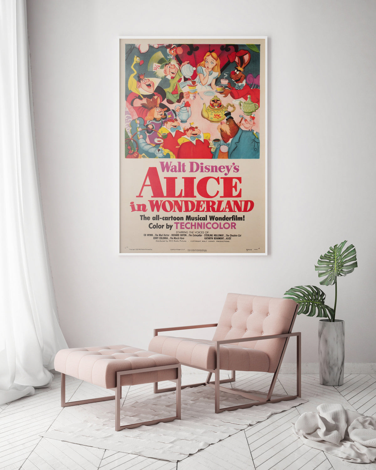 Alice in Wonderland 1951 US 1 Sheet Film Movie Poster, Disney