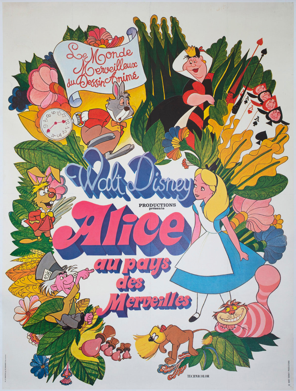 Alice in Wonderland R1970s French Grande Film Movie Poster