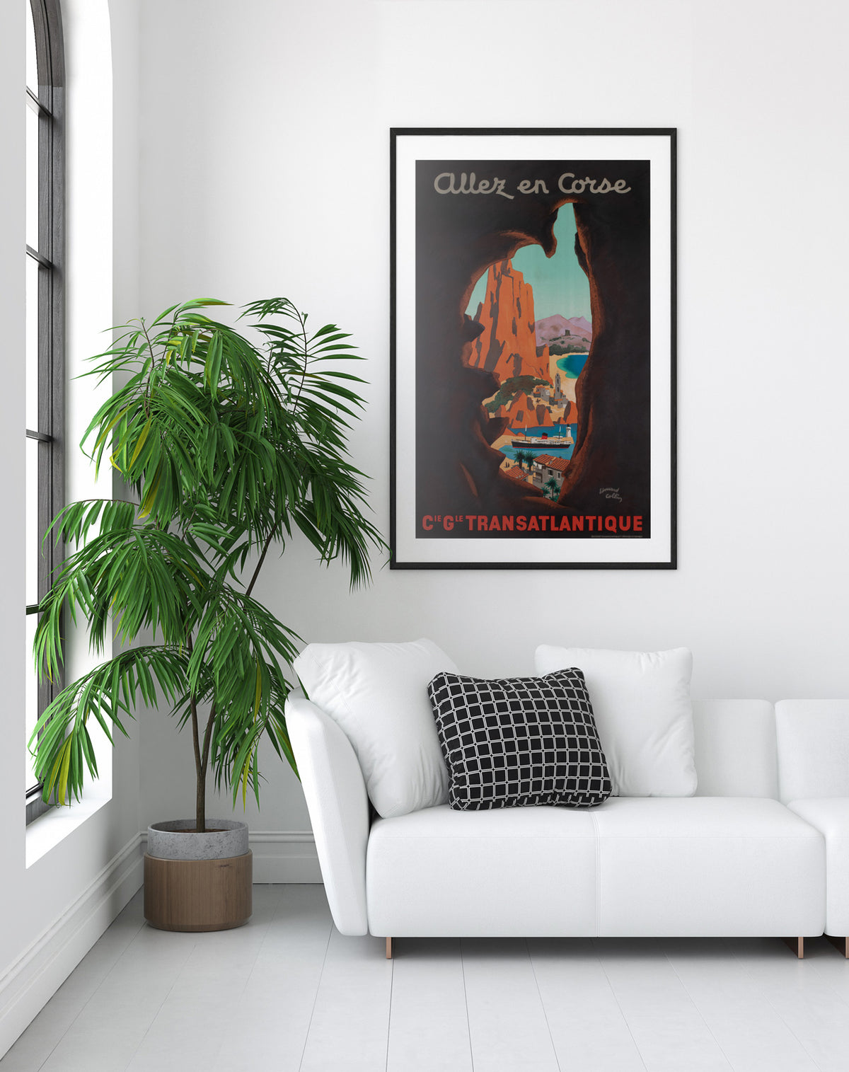 Allez en Corse CGT c1950s Corsica French Travel Poster, Edouard Collin