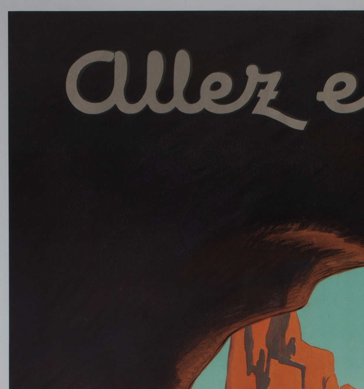 Allez en Corse CGT c1950s Corsica French Travel Poster, Edouard Collin - detail