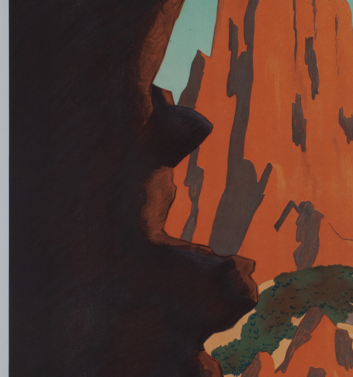 Allez en Corse CGT c1950s Corsica French Travel Poster, Edouard Collin - detail