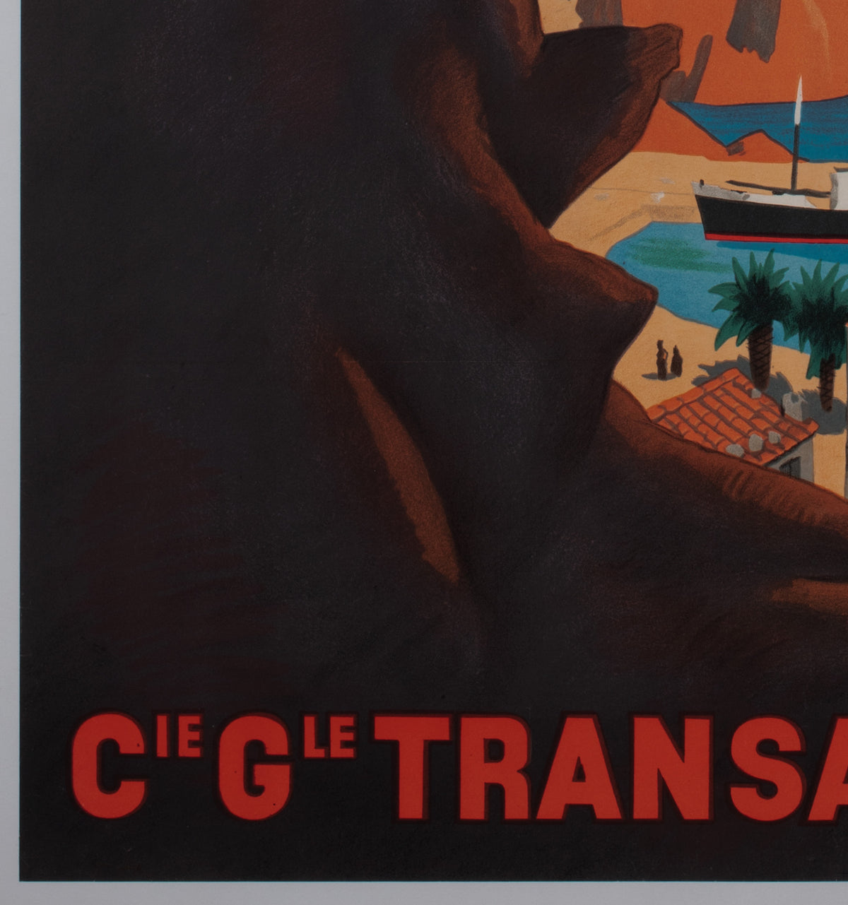 Allez en Corse CGT c1950s Corsica French Travel Poster, Edouard Collin - detail