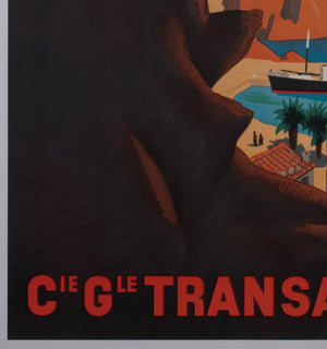 Allez en Corse CGT c1950s Corsica French Travel Poster, Edouard Collin - detail