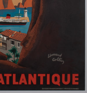 Allez en Corse CGT c1950s Corsica French Travel Poster, Edouard Collin - detail