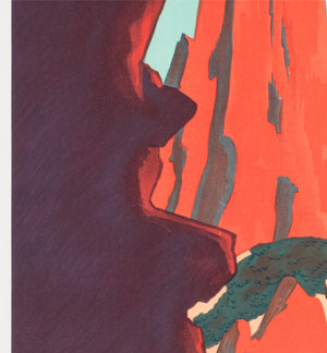 Allez en Corse CGT c1950s Corsica Small French Travel Poster Edouard Collin - detail