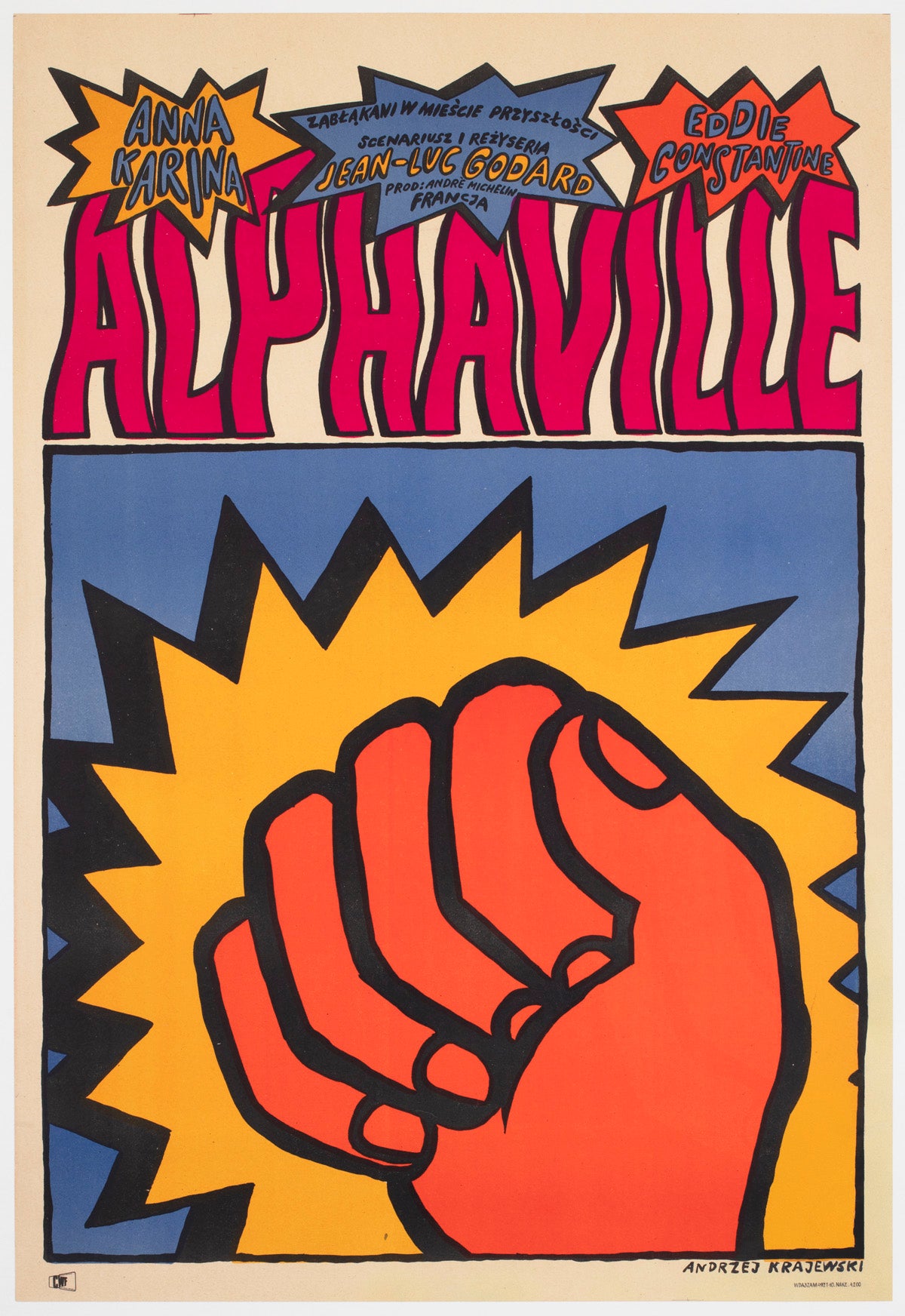 Alphaville 1965 Polish A1 Film Poster Andrzej Krajewski