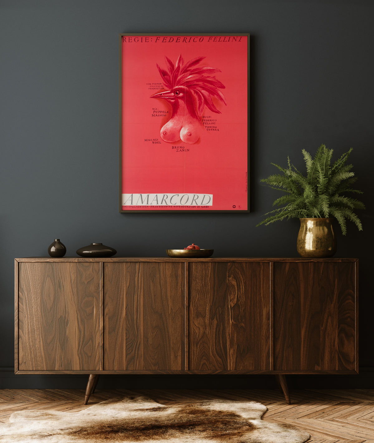 Amarcord 1976 East German A1 Style B Film Poster Erhard Gruttner