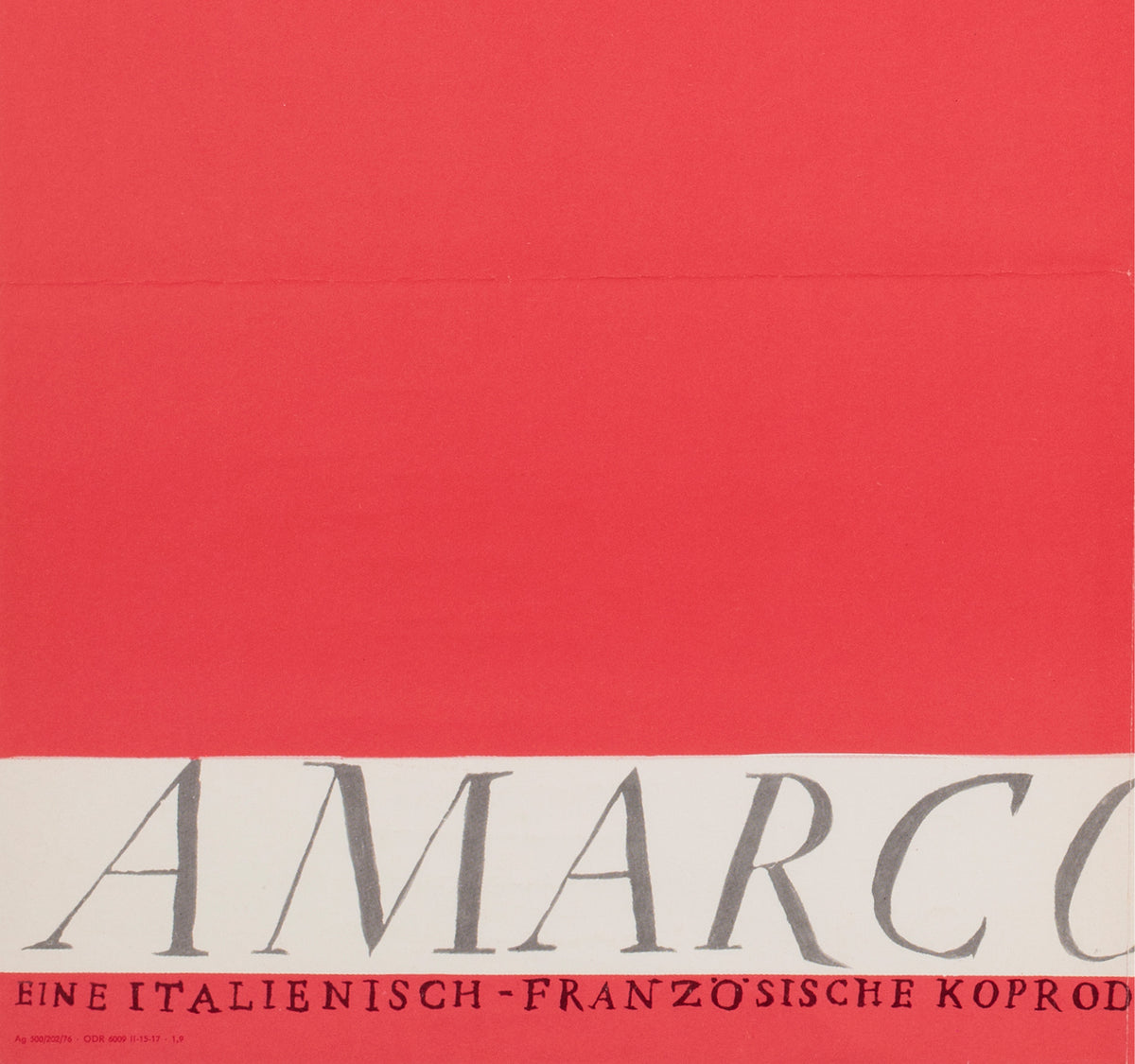 Amarcord 1976 East German A1 Style B Film Poster Erhard Gruttner - detail