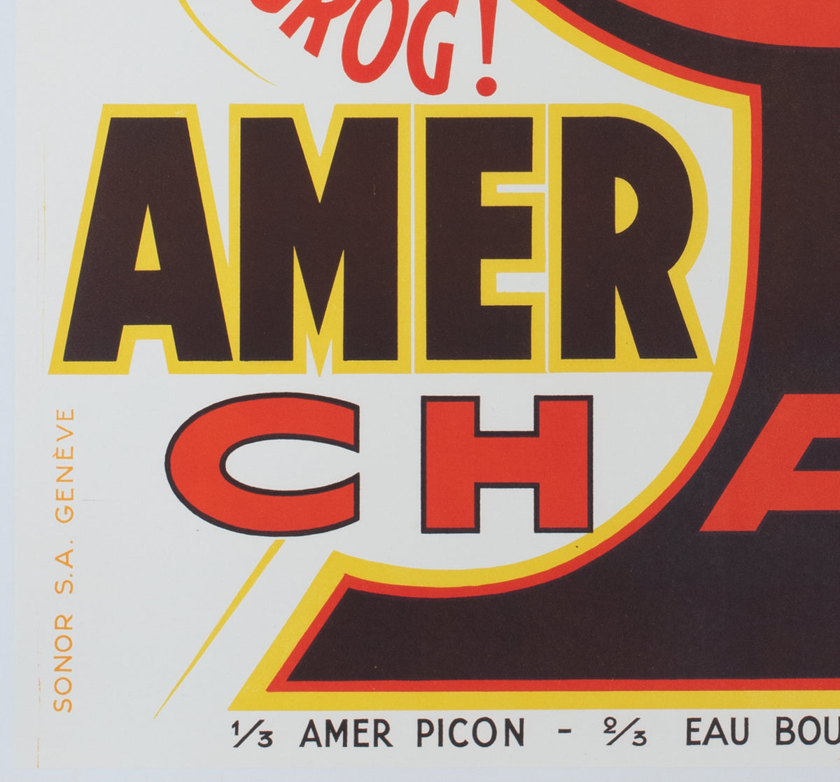 Amer Picon Chaud c1930 Swiss Beverage Advertising Poster, Noel Fontanet - detail