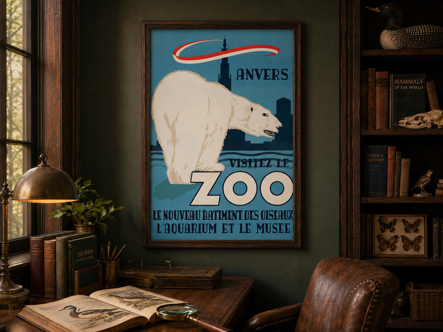 Antwerp Zoo Polar Bear 1950  Large Advertising Poster