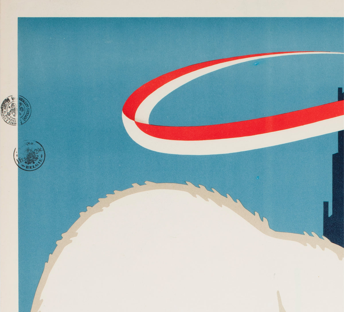 Antwerp Zoo Polar Bear 1950  Large Advertising Poster - detail