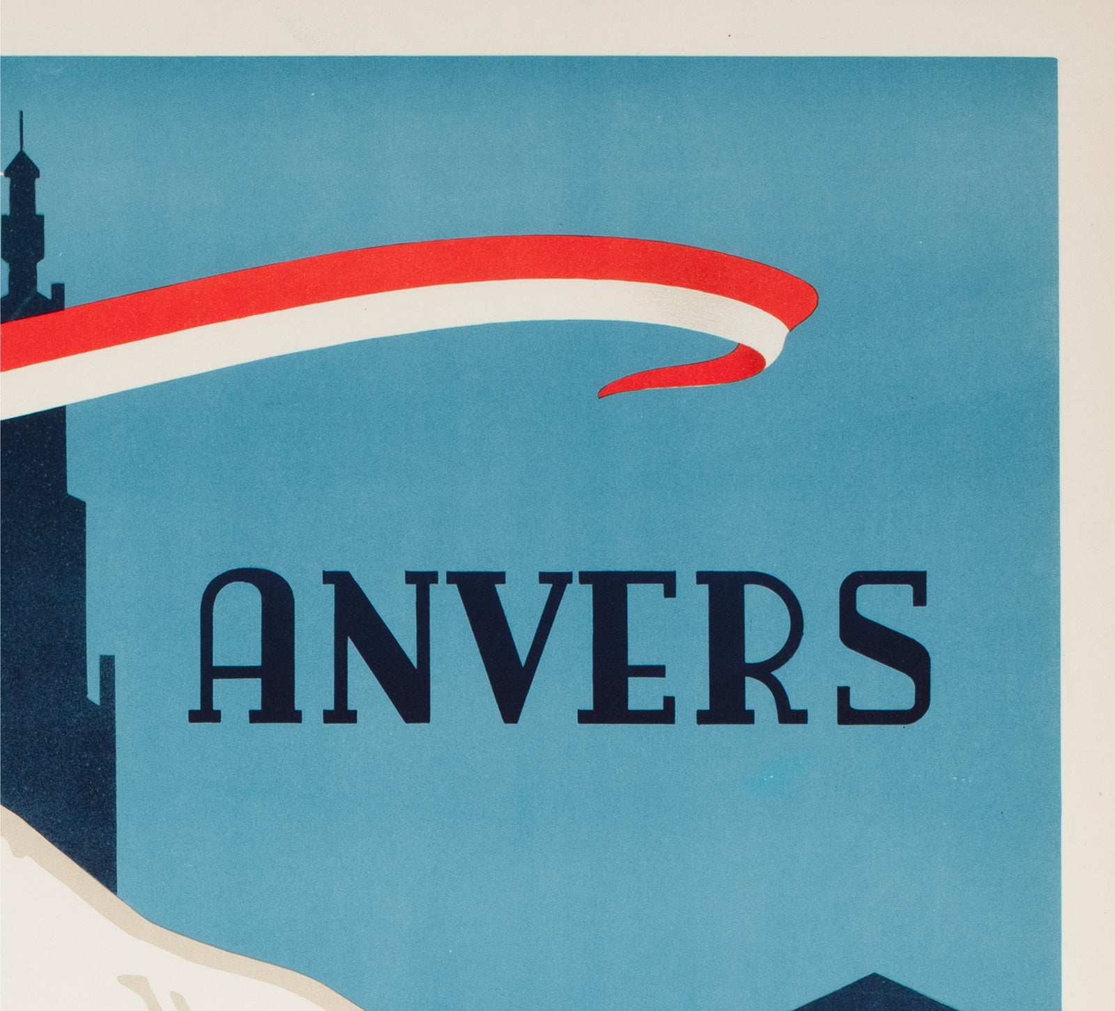 Antwerp Zoo Polar Bear 1950  Large Advertising Poster - detail