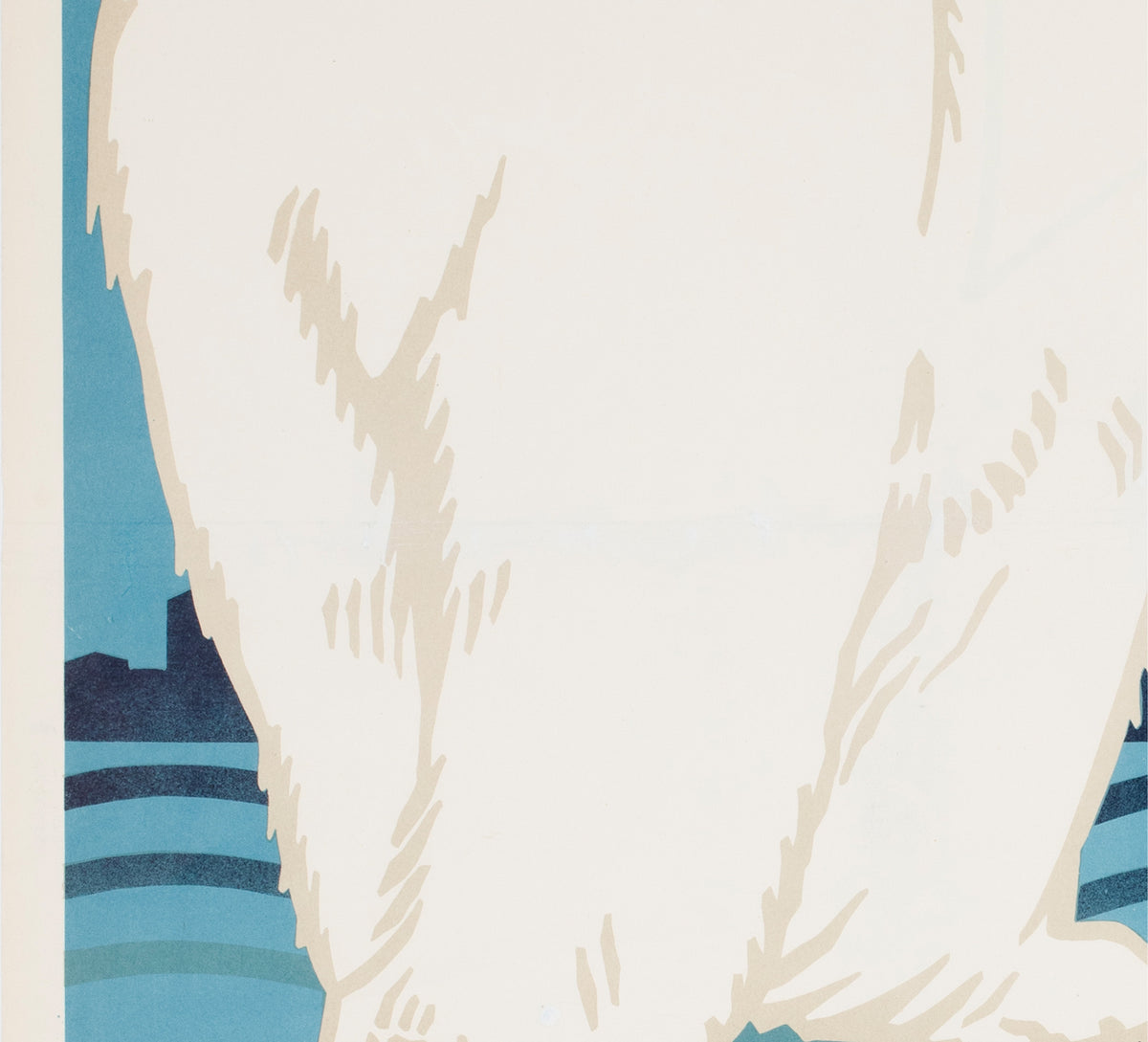 Antwerp Zoo Polar Bear 1950  Large Advertising Poster - detail