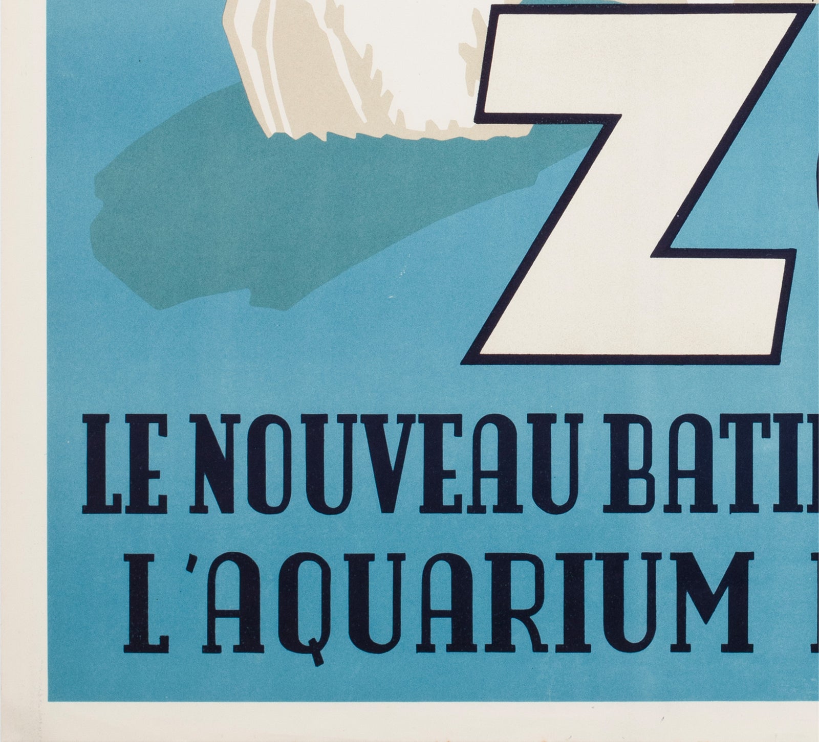 Antwerp Zoo Polar Bear 1950  Large Advertising Poster - detail
