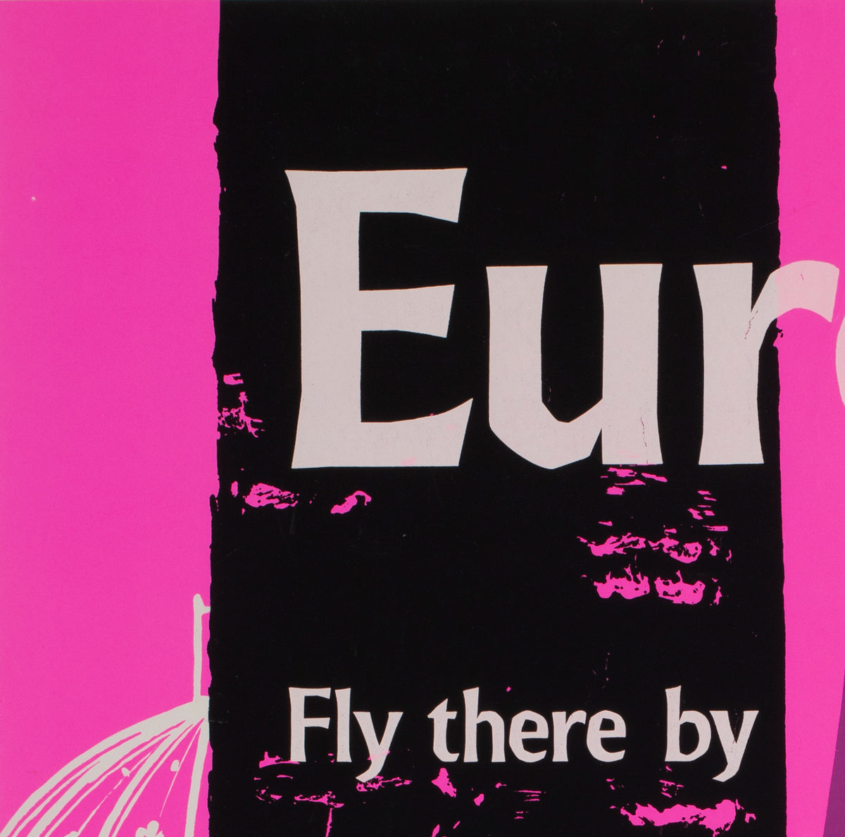 BOAC Europe c1955s Silkscreen Airline Travel Poster - detail