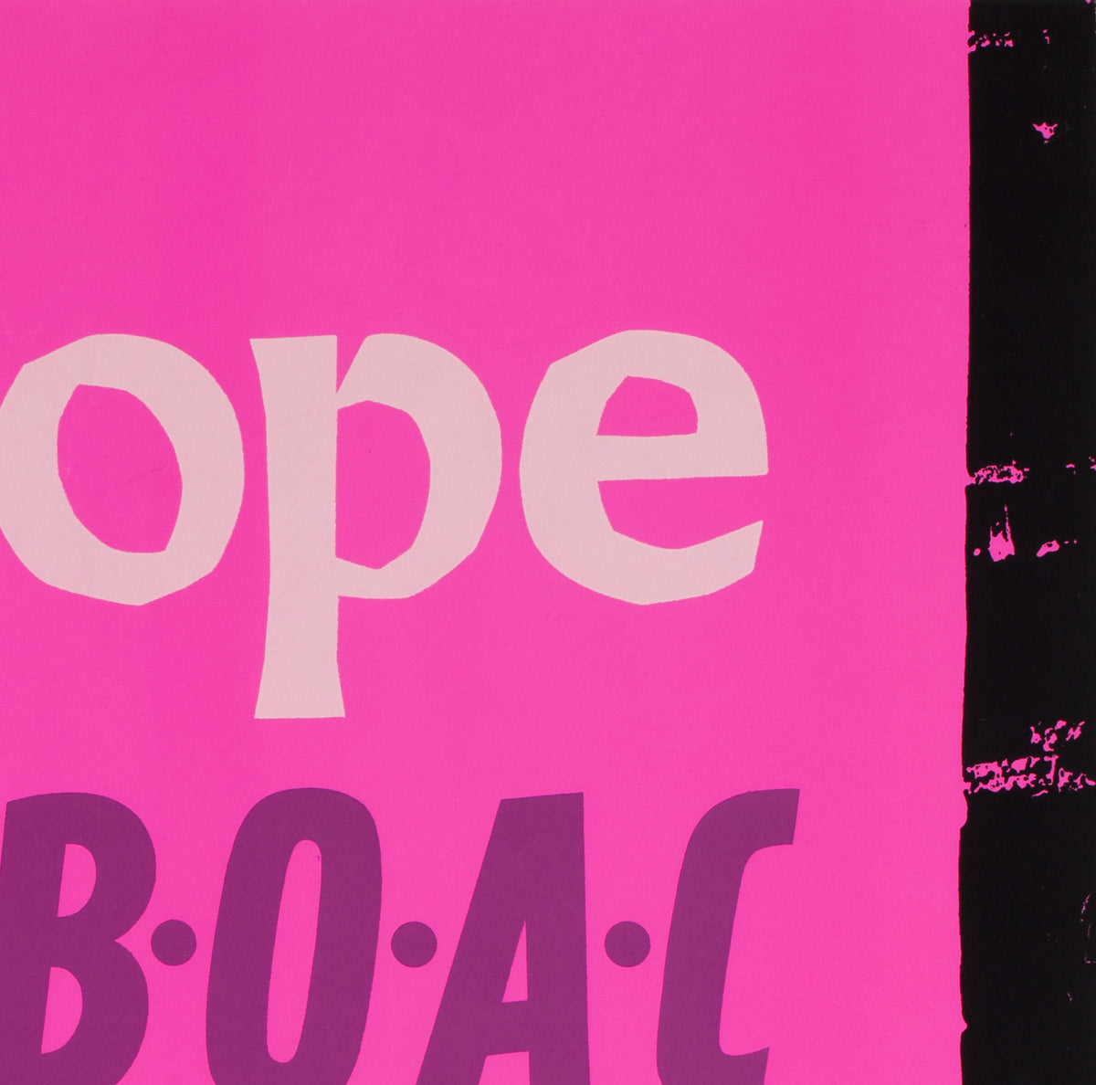 BOAC Europe c1955s Silkscreen Airline Travel Poster - detail