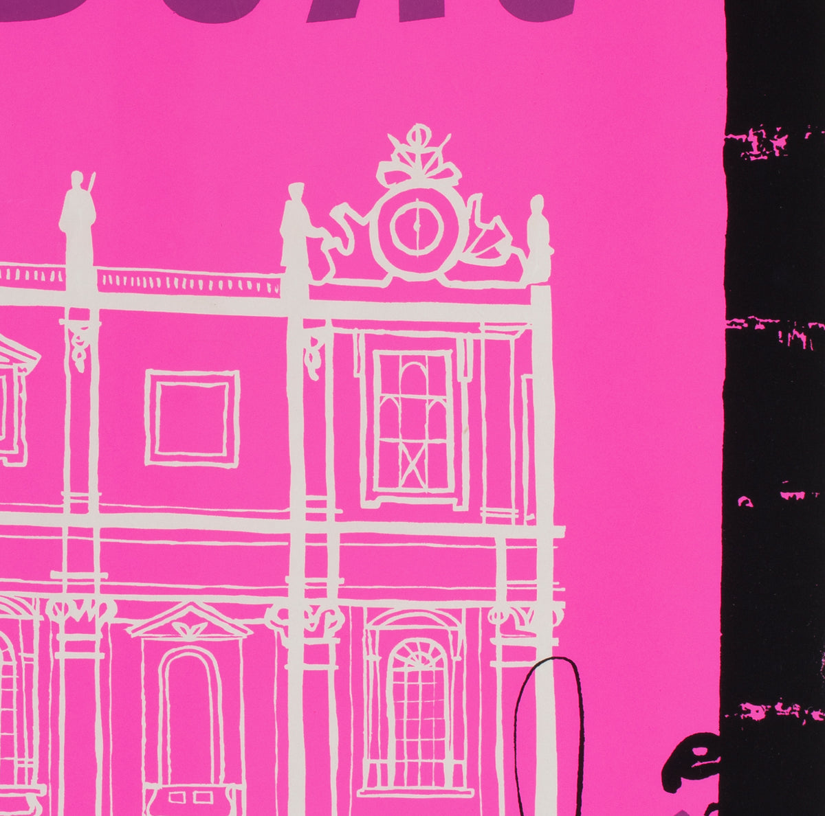 BOAC Europe c1955s Silkscreen Airline Travel Poster - detail